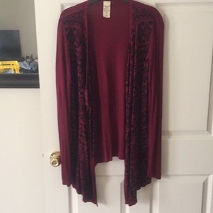 Red and black cardigan